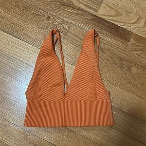 Cool Ribbed Orange Tank Top